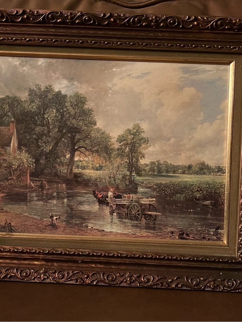 Vtg Lithograph Print of Hay Wain by John Constable